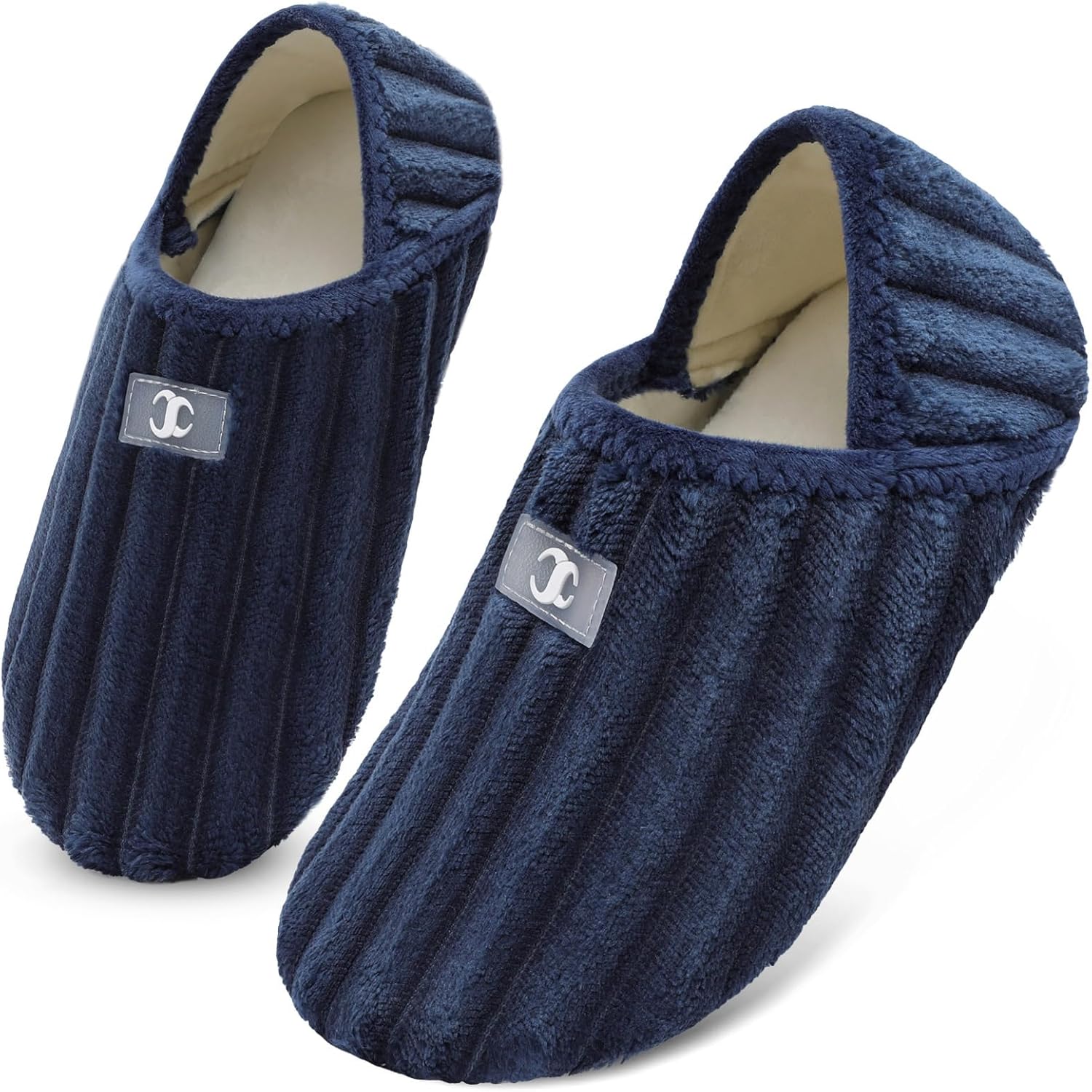 

Домашние тапочки для мужчин и женщин Scurtain, носки-тапочки, унисекс, взрослые, с бархатной подкладкой, легкие домашние тапочки, дорожные тапочки с нескользящей подошвой, теплые тапочки, синий