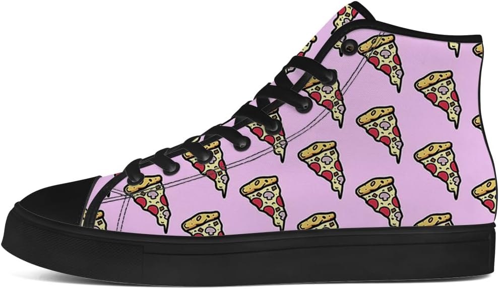 Кеды chebing Pizza High Top на высокой подошве для мужчин и женщин, высокие кроссовки на шнуровке, повседневная обувь, подарок для парня или девушки, розовый — фото 3