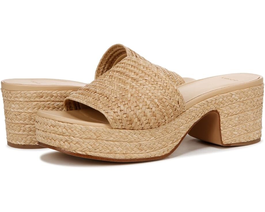 

Сандалии Vince Margo Slide Platform, цвет Toasted Wheat Raffia