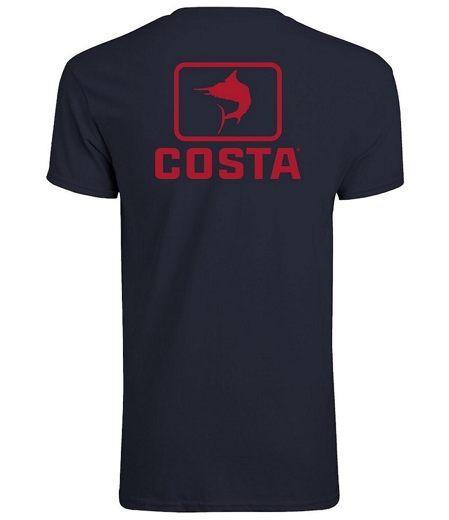 

Футболка трубчатой ​​вязки с короткими рукавами Costa Emblem Marlin, синий