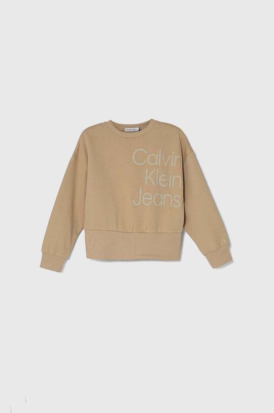 

Calvin Klein Jeans Детская хлопковая толстовка, бежевый