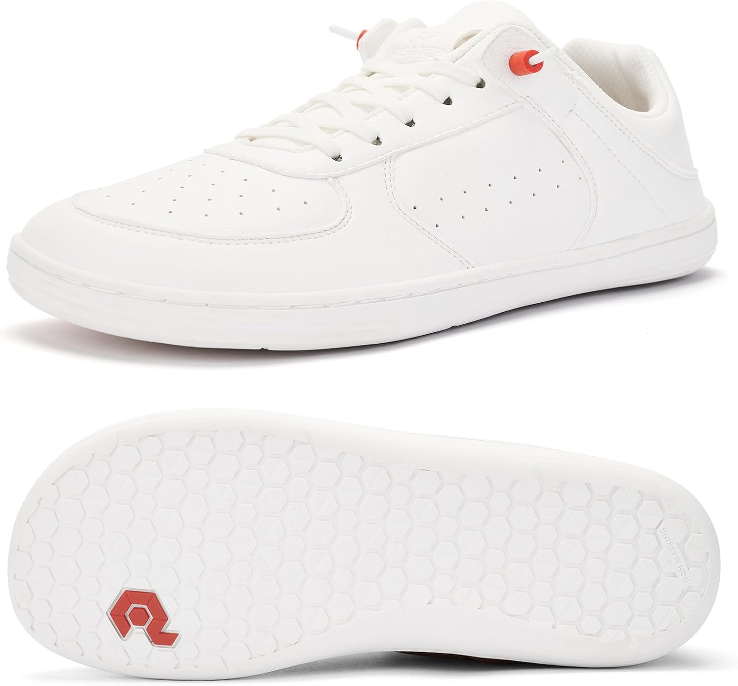 

Мужские туфли Pulltop Barefoot с широкой носовой частью - минималистичные туфли-босоножки, кроссовки без каблука, слайпы для ходьбы, противоскользящие, белый