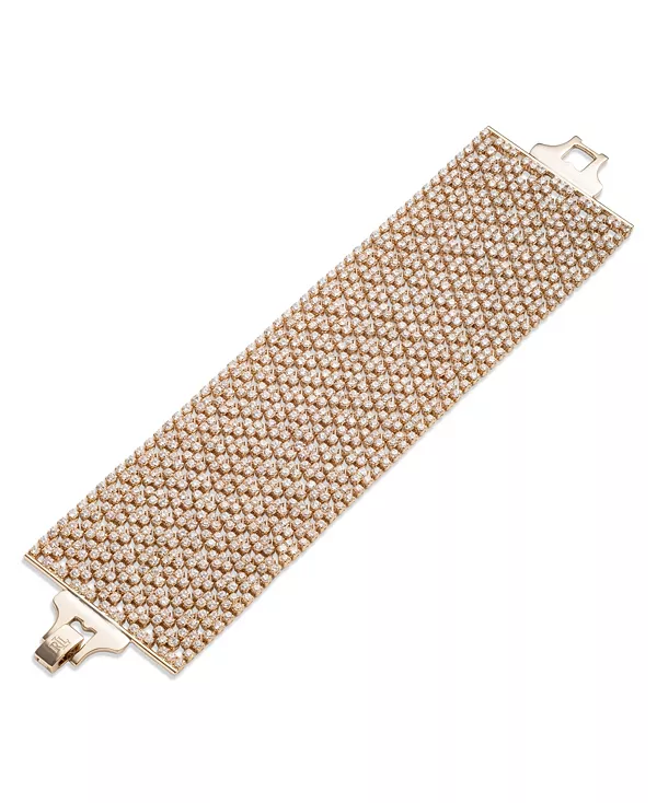 

Браслет из гибкой сетки с кубическим цирконием Lauren Ralph Lauren, gold