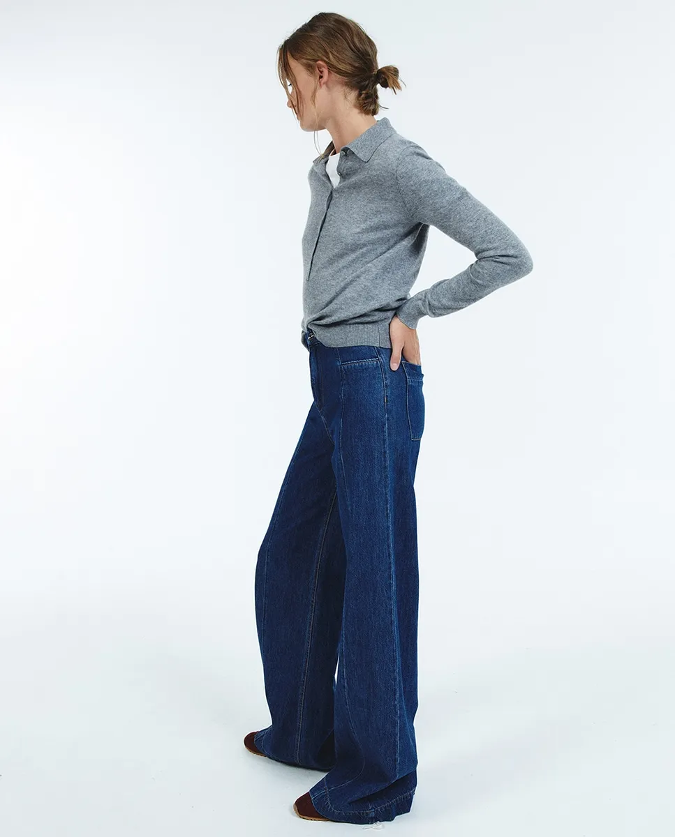 

Длинные джинсы-палаццо Sfera, синий