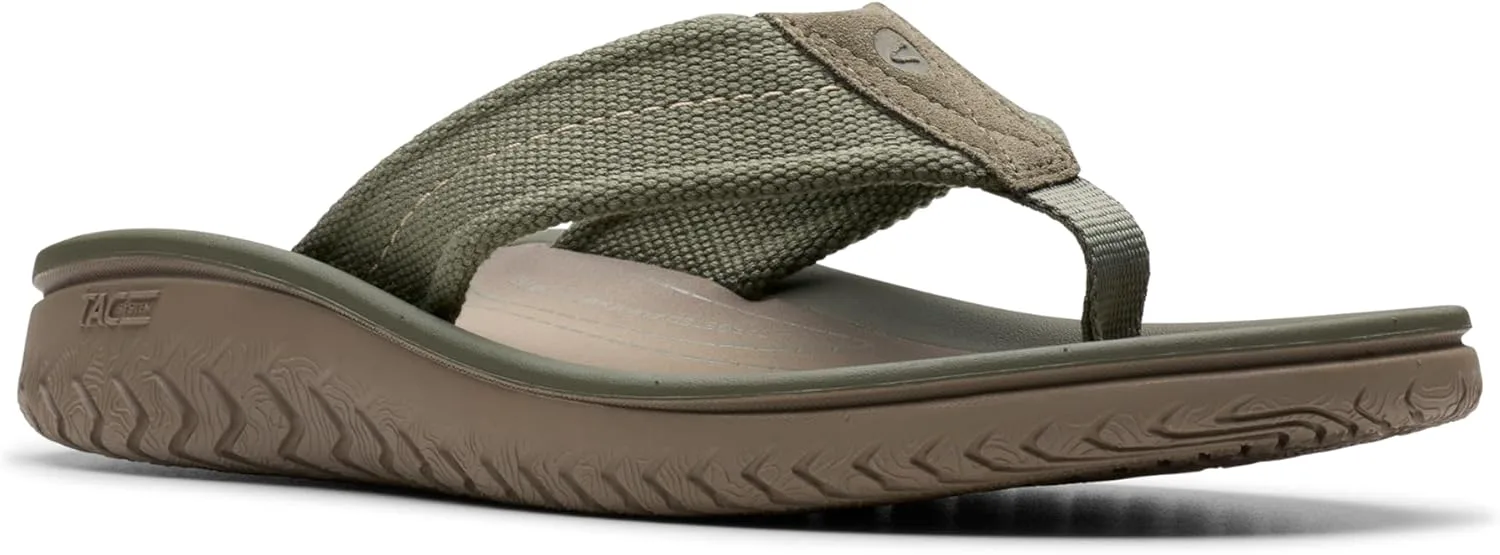 Clarks Wesley Post, мужские вьетнамки, оливковый — фото 2