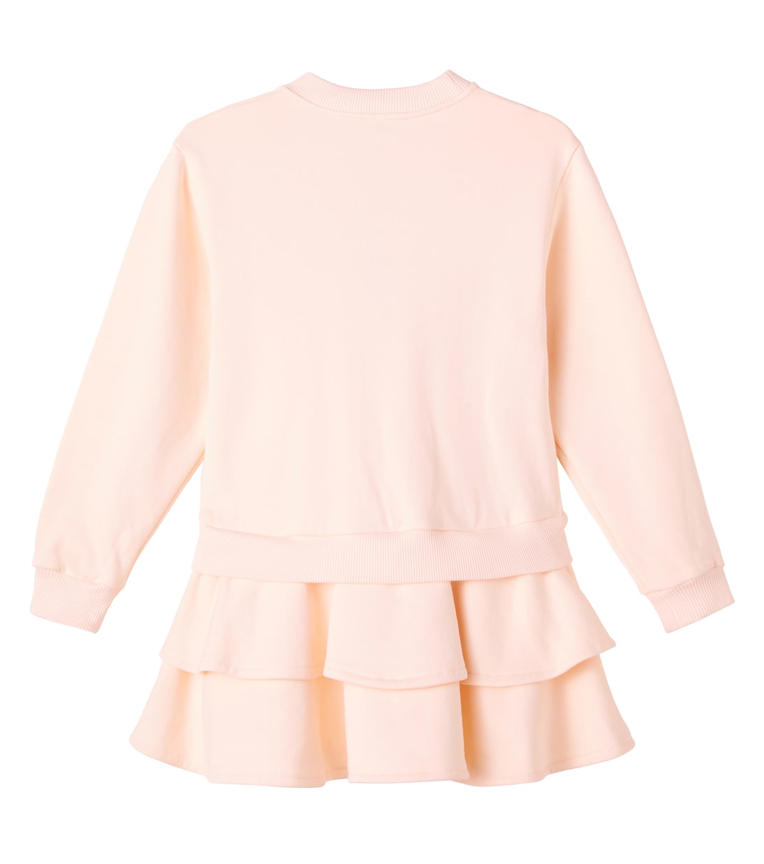 Многослойное платье из хлопкового флиса DG Dolce&Gabbana Kids, Rosa Pallido — фото 4