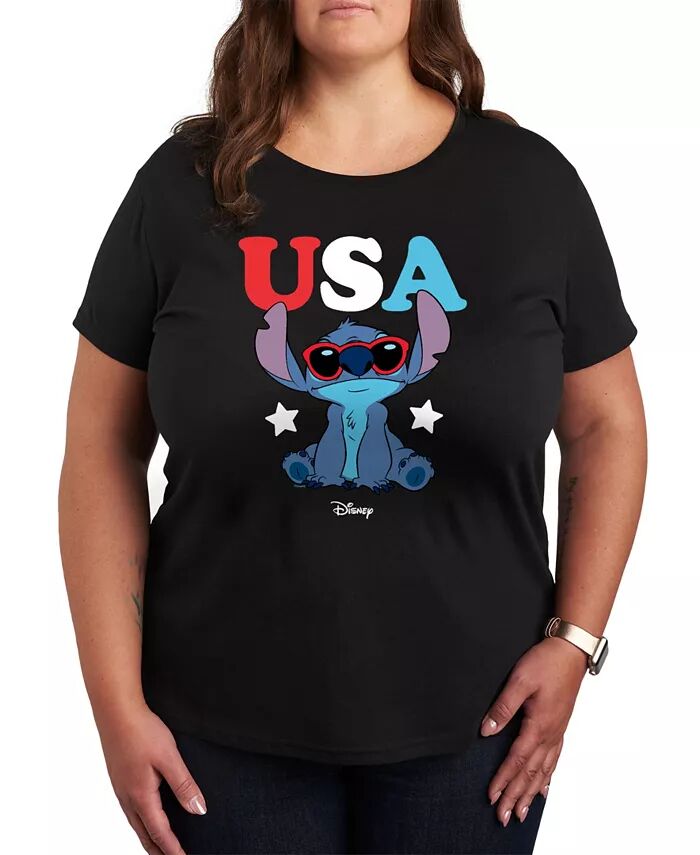 

Футболка с рисунком Stitch USA большого размера Hybrid Apparel, черный