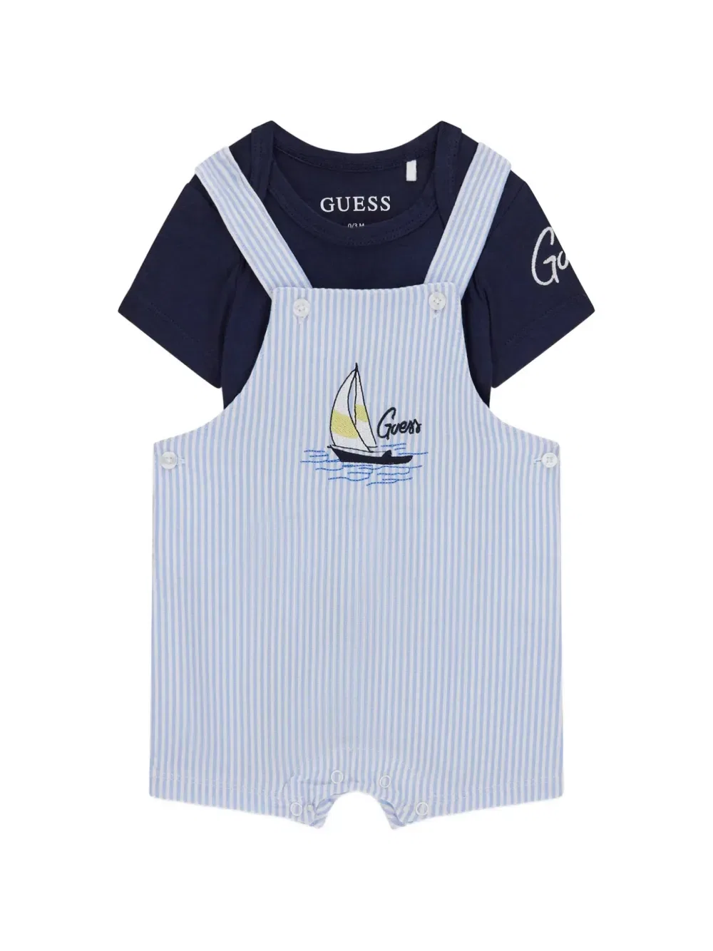 Комплект детского комбинезона в полоску Guess Kids, синий