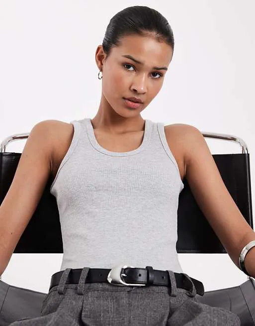 

Светло-серый топ в рубчик JJXX Frida