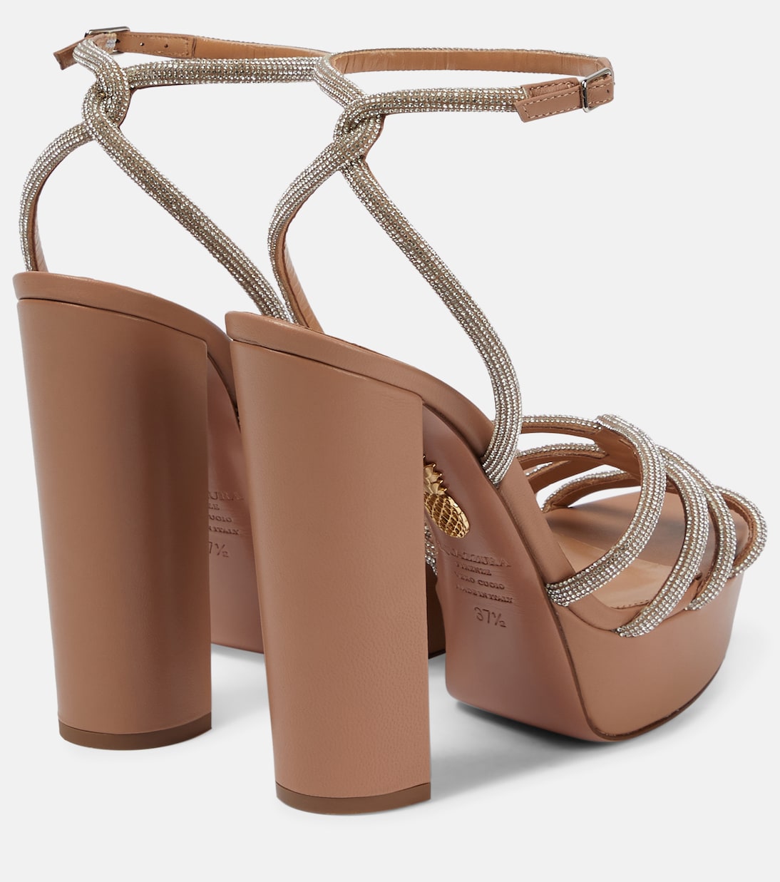 Босоножки на платформе Moondust Plateau 140 Aquazzura, Powder Pink — фото 3
