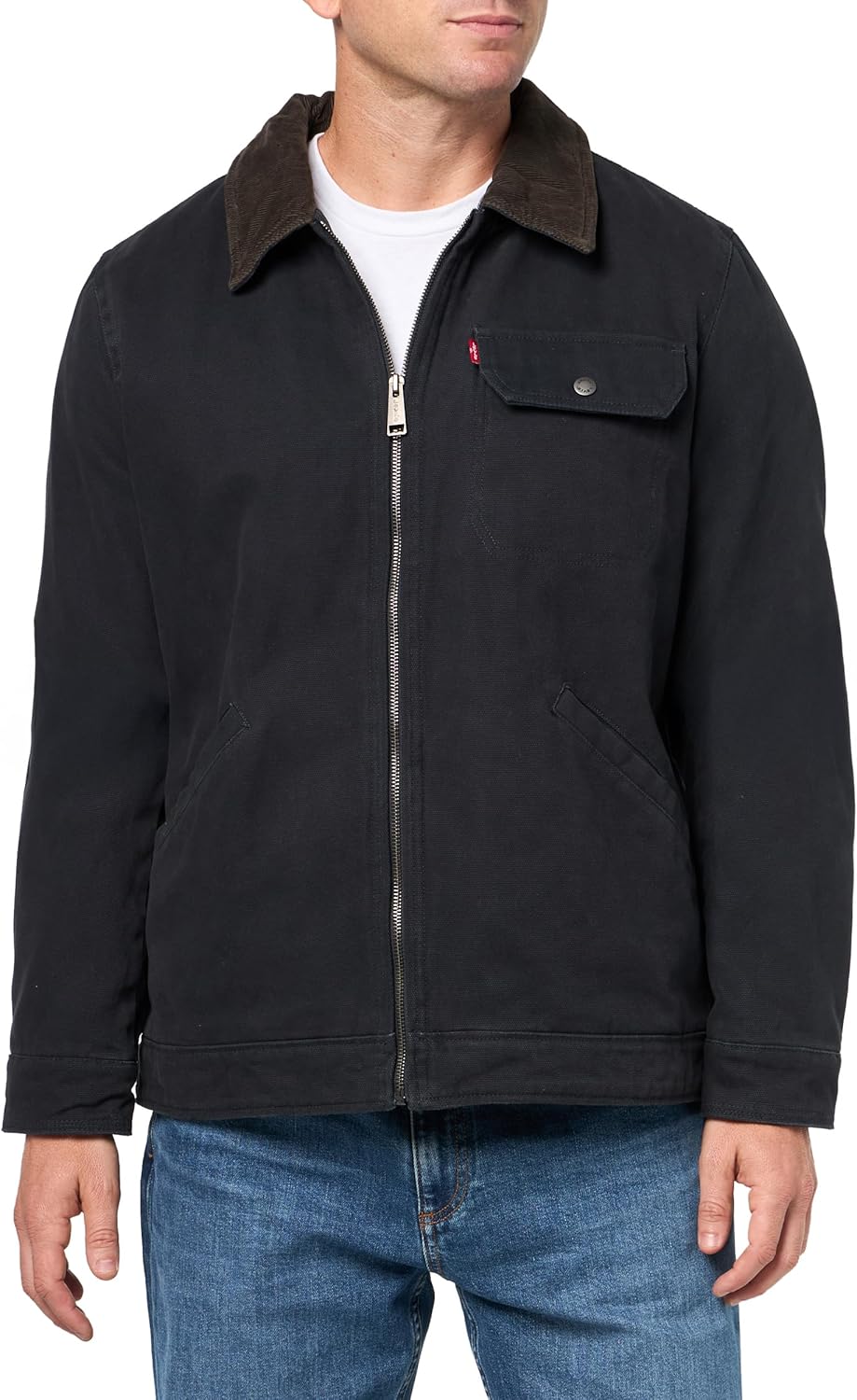 

Куртка Levi's Workwear из хлопчатобумажной ткани с вельветовым воротником и воротником Depot, Navy Quilt Lined