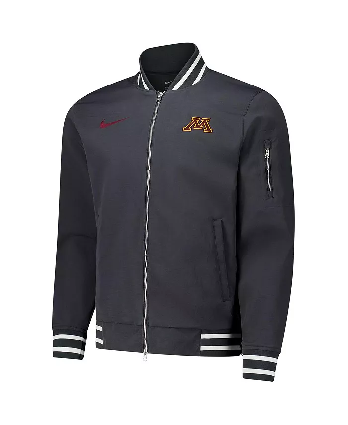 Мужская антрацитовая бомбер-куртка Minnesota Golden Gophers на молнии Nike — фото 3