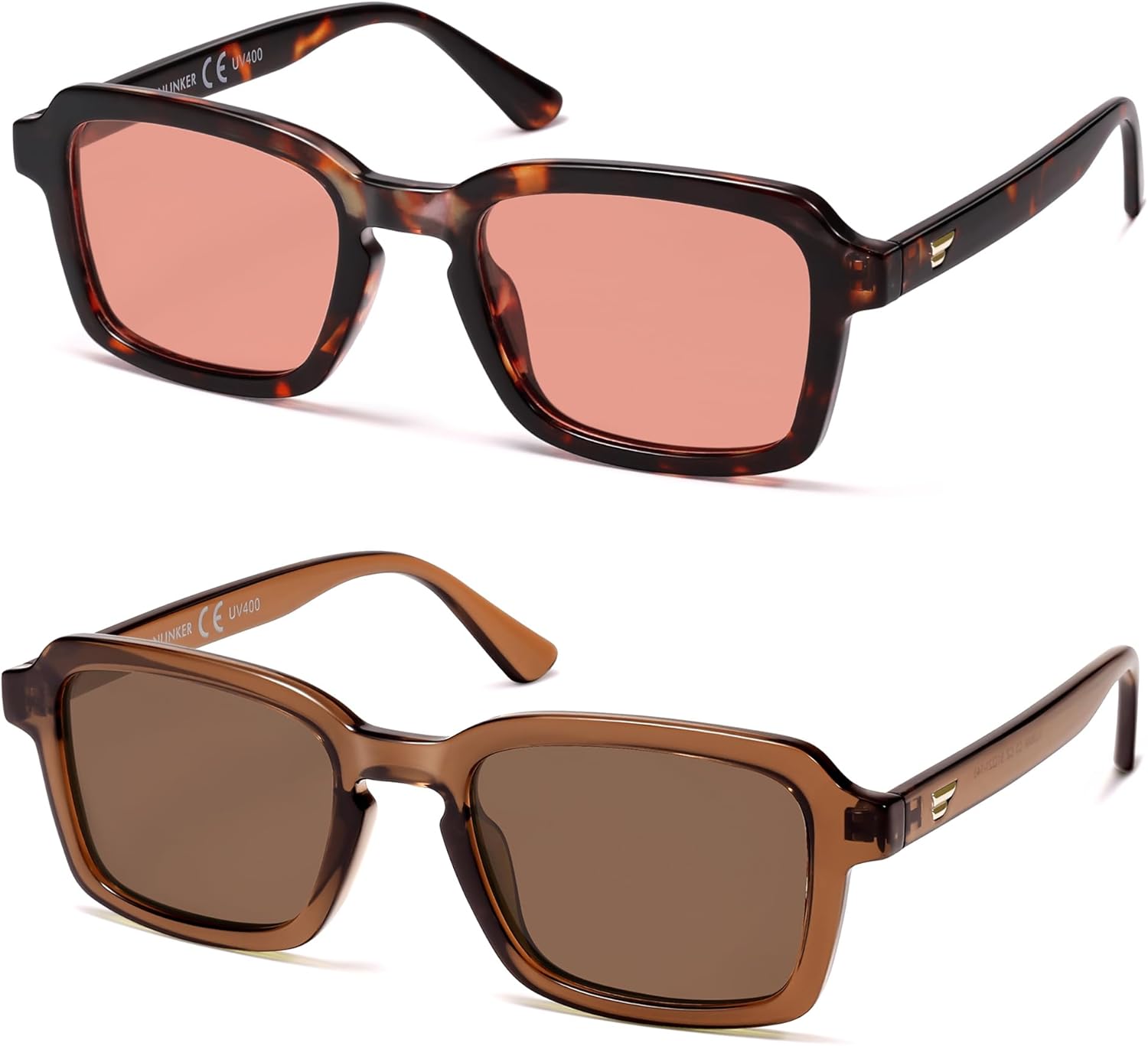 

Поляризованные солнцезащитные очки VANLINKER в модном квадратном стиле для женщин и мужчин, ретро-шик, милый дизайн, модель VL9849, 2 Pack Tortoise Frame + Brown Frame