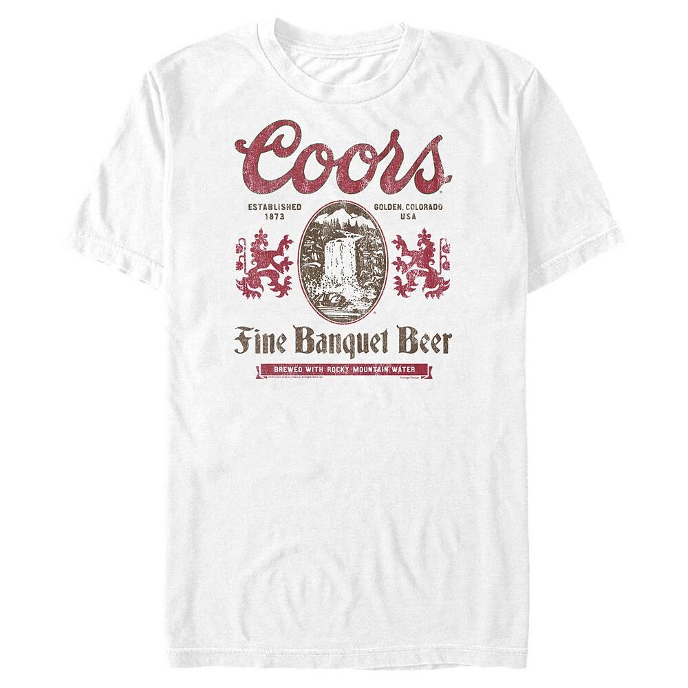 

Мужская футболка Coors Light Banquet Beer с рисунком пива Licensed Character, белый