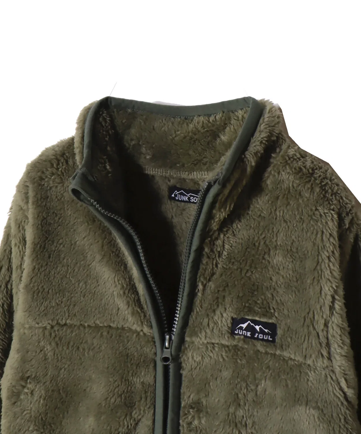 Флисовая куртка на молнии JUNK SOUL OUTDOOR для детей, цвет хаки — фото 3