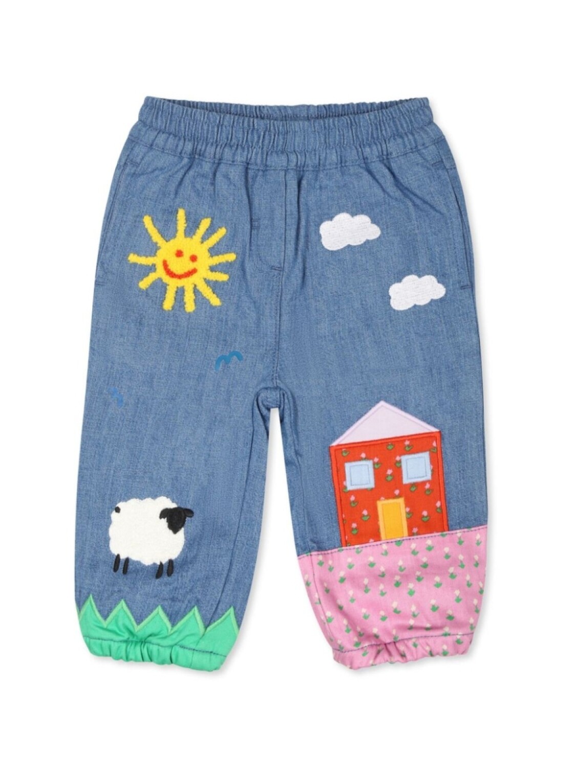 

Stella McCartney Kids джинсы с аппликацией Farmyard, синий