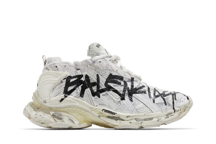 

Кроссовки Balenciaga Runner Sneaker Graffiti - White Black, белый