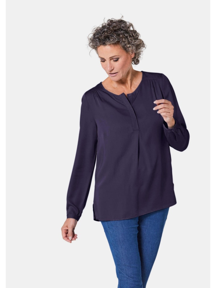 

Блузка: облегающая блузка без застежки с модным воротником темно-синего цвета. GOLDNER