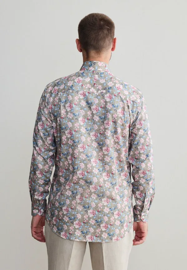 Рубашка с длинными рукавами и фирменным цветочным принтом Next, Neutral Brown/Pink — фото 2