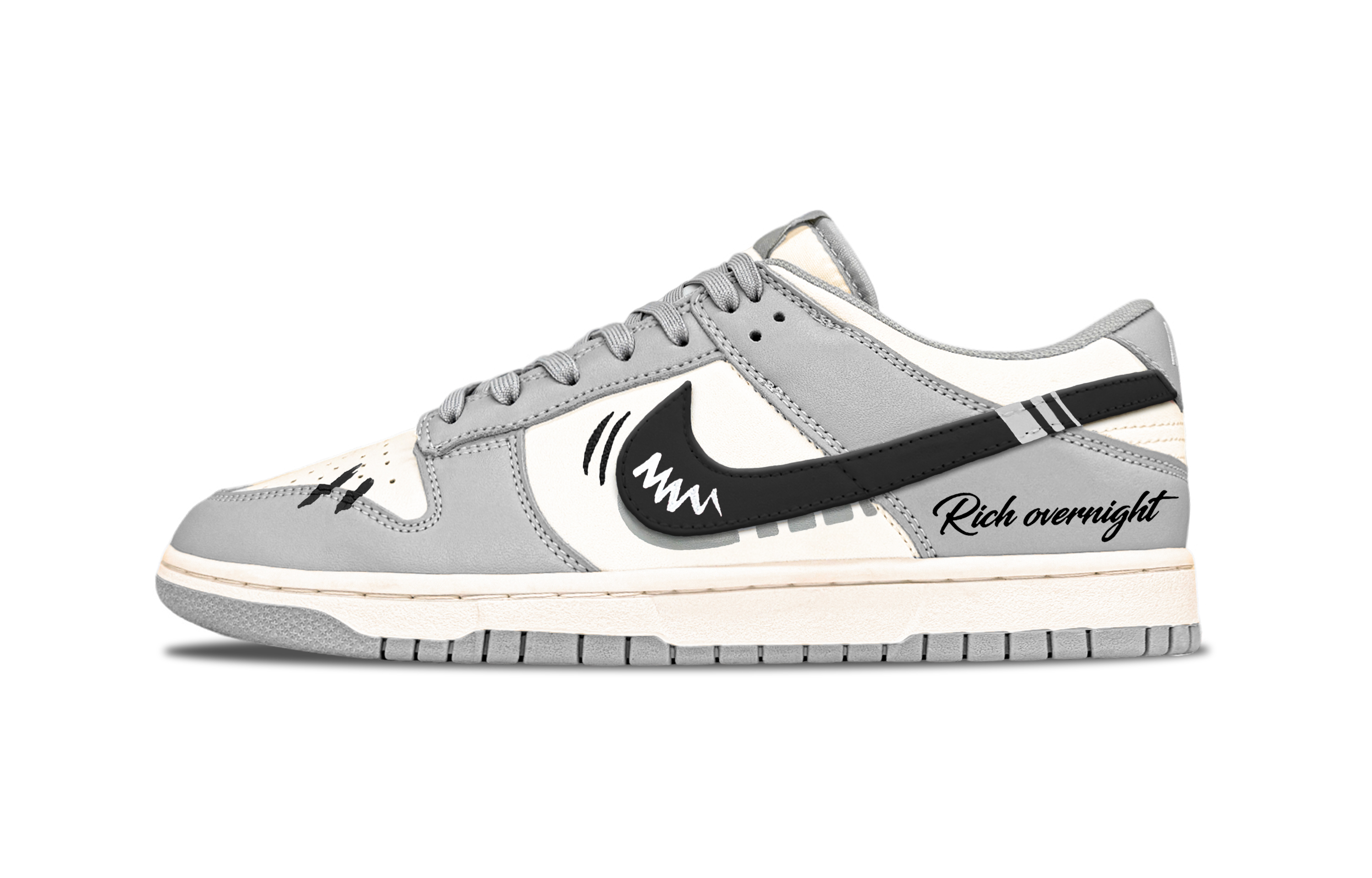 

Nike Кроссовки для скейтбординга Dunk Deeply In Love Blooming Season, износостойкие, низкие, мужские, серые, белые, черные