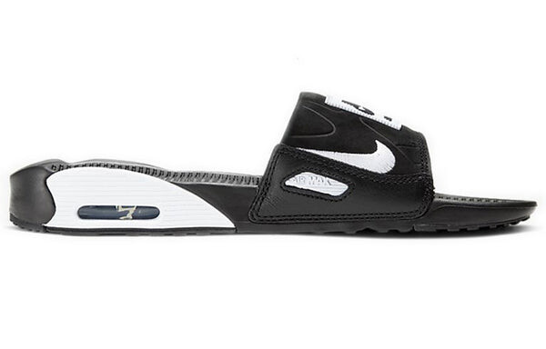 Тапочки air max 90 slide 'black white' Nike, черный — фото 2
