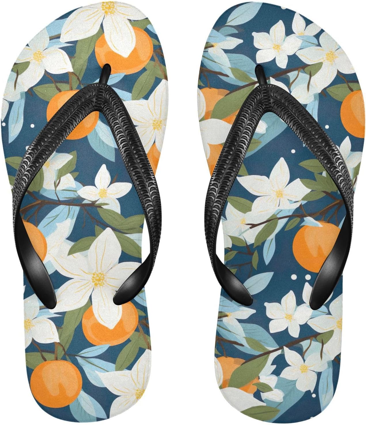 

SPRIPORT белые цветы оранжевые синие тонкие шлепанцы для женщин и мужчин, удобные повседневные тапочки с мягкой подошвой и резиновой подошвой против скольжения, для ванной, душа, пляжа и летней прогулки