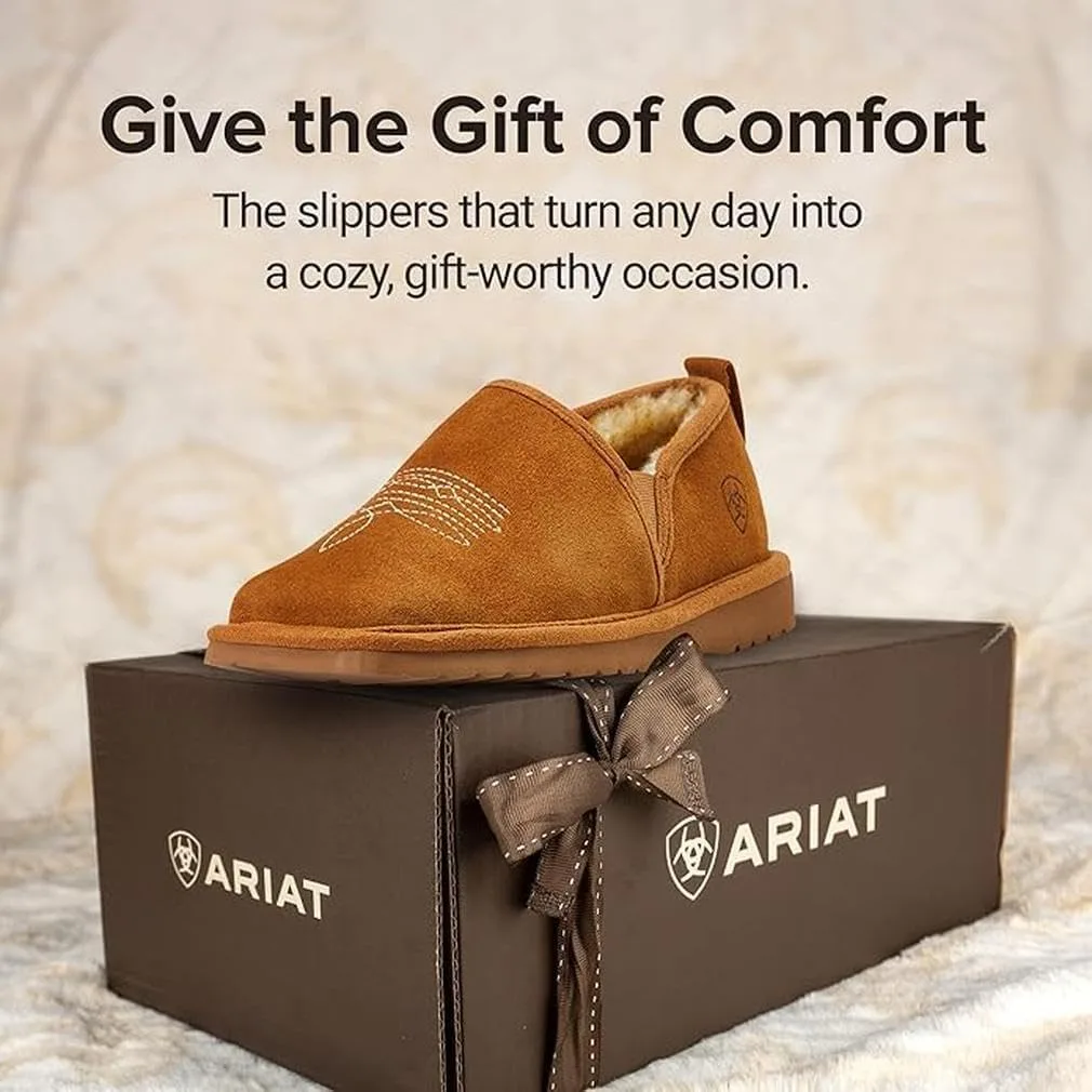 Мужские замшевые тапочки ARIAT Lasso, бордовый — фото 4