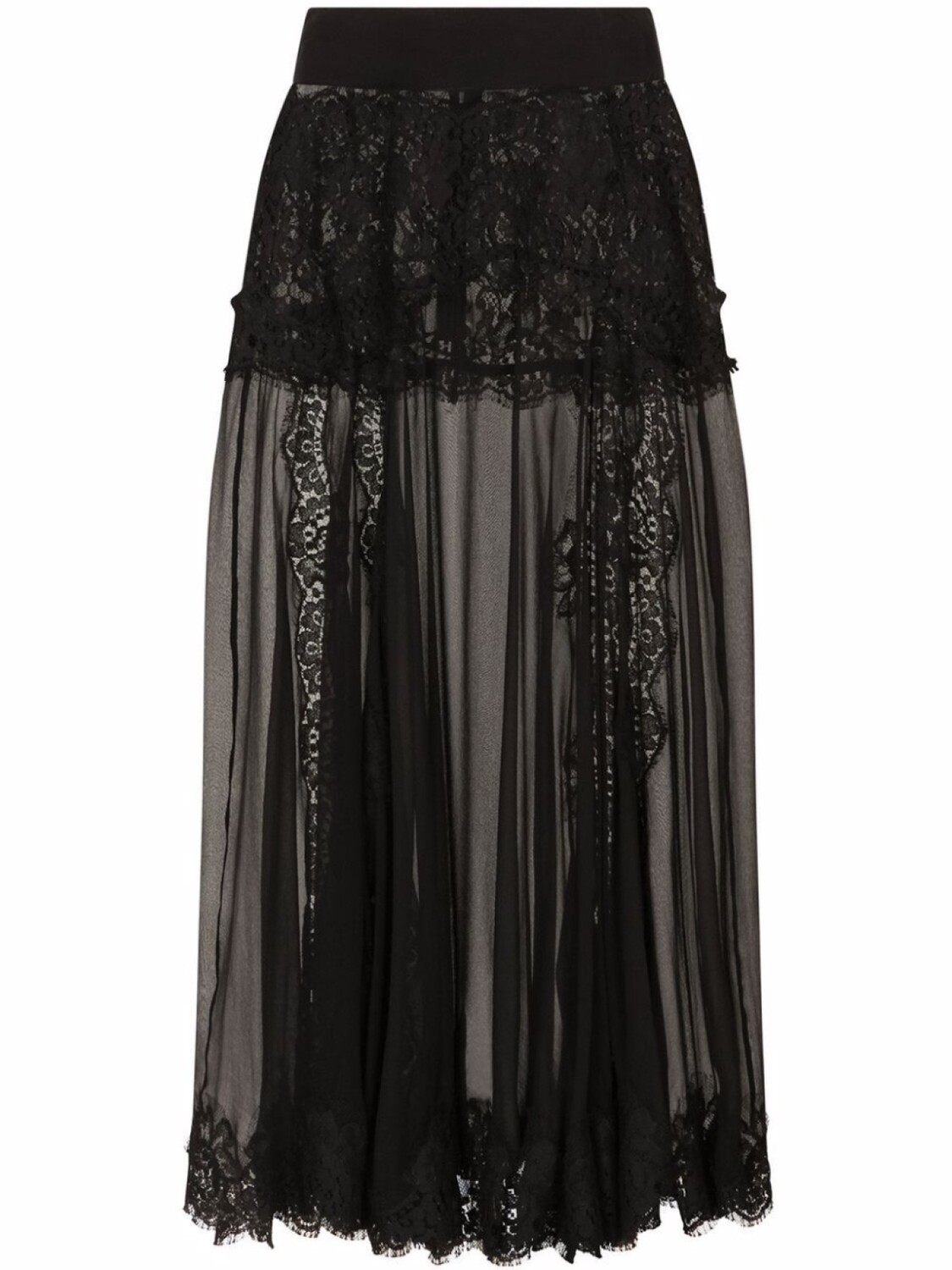 

Dolce & Gabbana юбка миди с кружевом, черный