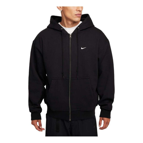 

Куртка solo swoosh thermal full-zip hoodie 'black white' Nike, черный