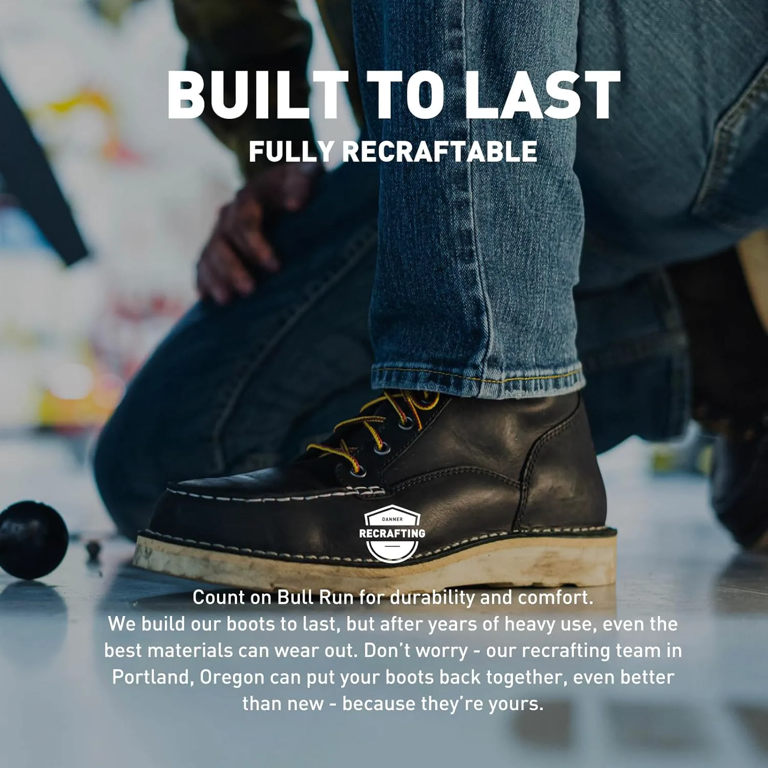Мужские рабочие ботинки Danner 6” Bull Run с мок-то носком - верх из полной кожи с масляной обработкой, противоскользящая подошва клиновидной формы и стелька с трехслойной амортизацией, стойкость к электрическому току (EH), коричневый — фото 3