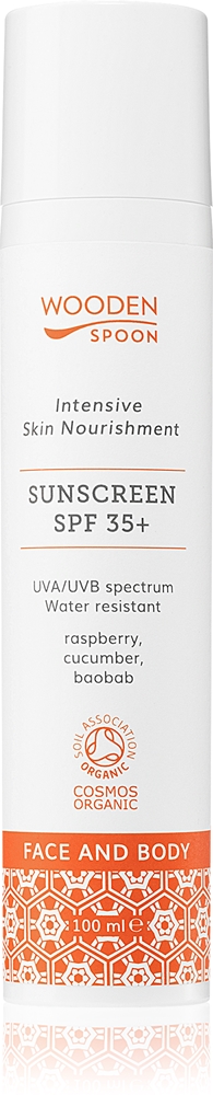 

Солнцезащитный лосьон для лица и тела с питанием кожи SPF 35 Woodenspoon, 100 мл