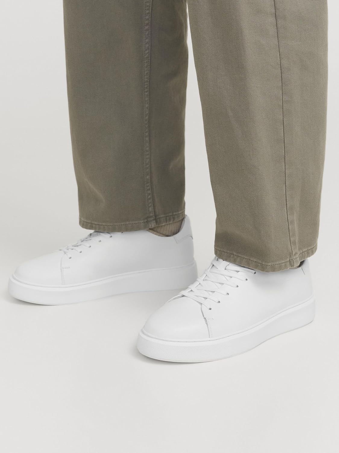Мужские кожаные кроссовки JACK JONES Smart Casual Jfwstockholm Ln Jack & Jones, белый — фото 2