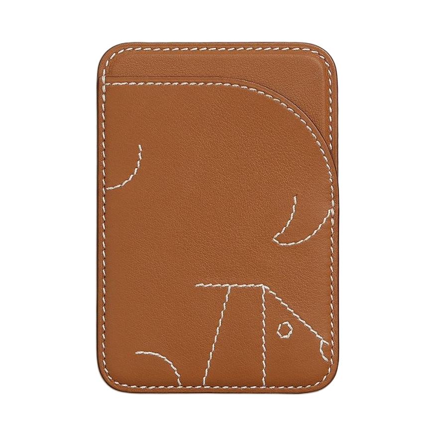 

HERMES Кожаный картхолдер женский, 37 Gold Gold Brown