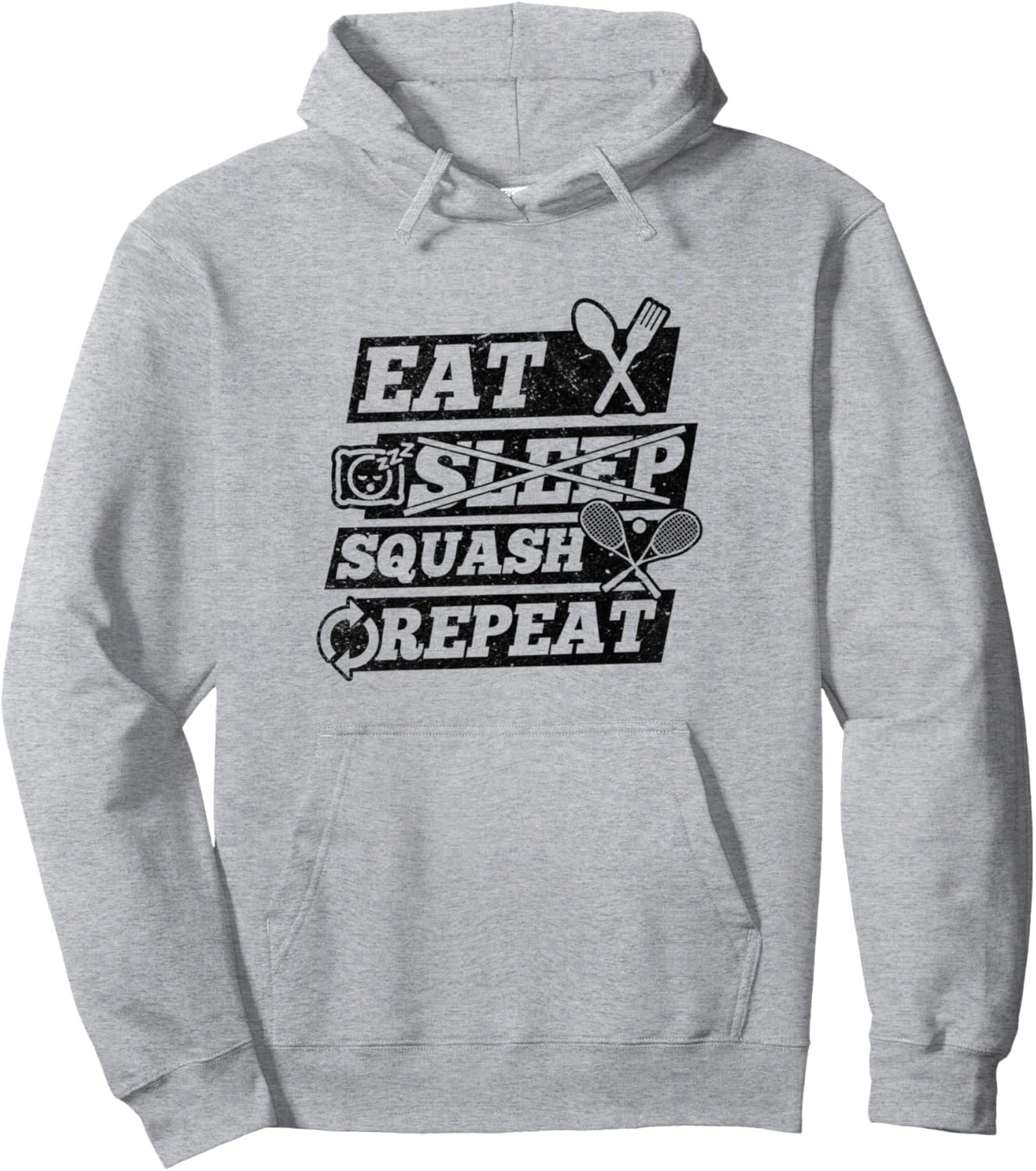 

Худи Eat Sleep Squash Repeat Funny Squash Designs, серый