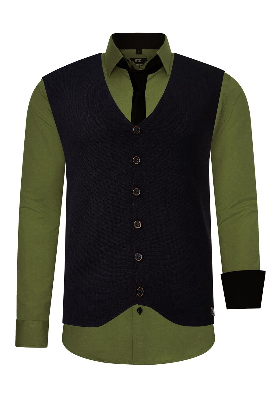 

Приталенная рубашка на пуговицах Rusty Neal, цвет Dark green/Black