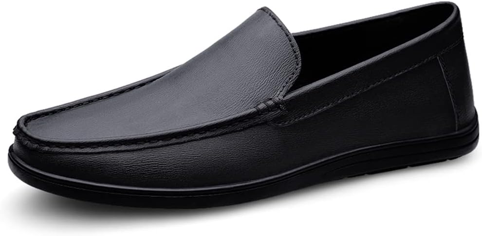 

Мужские лоферы Maylrvjv, слипоны, повседневные кожаные туфли, удобные мягкие гибкие обувь, на плоской подошве, черный