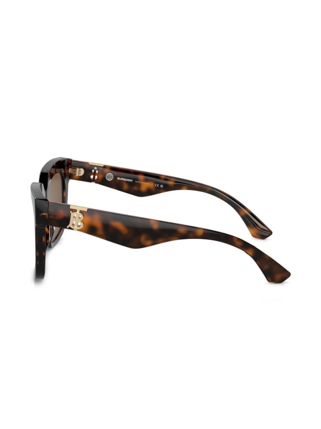 Солнцезащитные очки в квадратной оправе черепаховой расцветки Burberry Eyewear, коричневый — фото 3