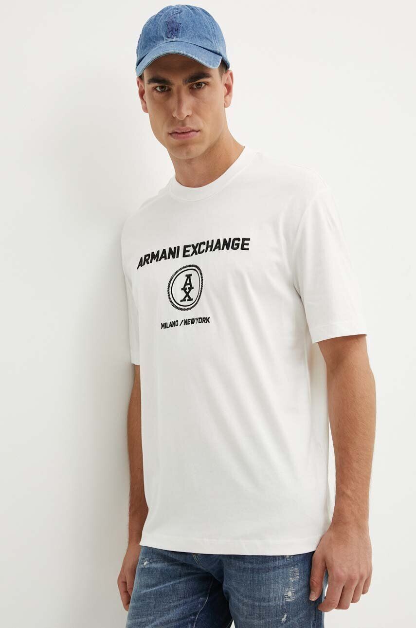 

Хлопковая футболка Armani Exchange, белый