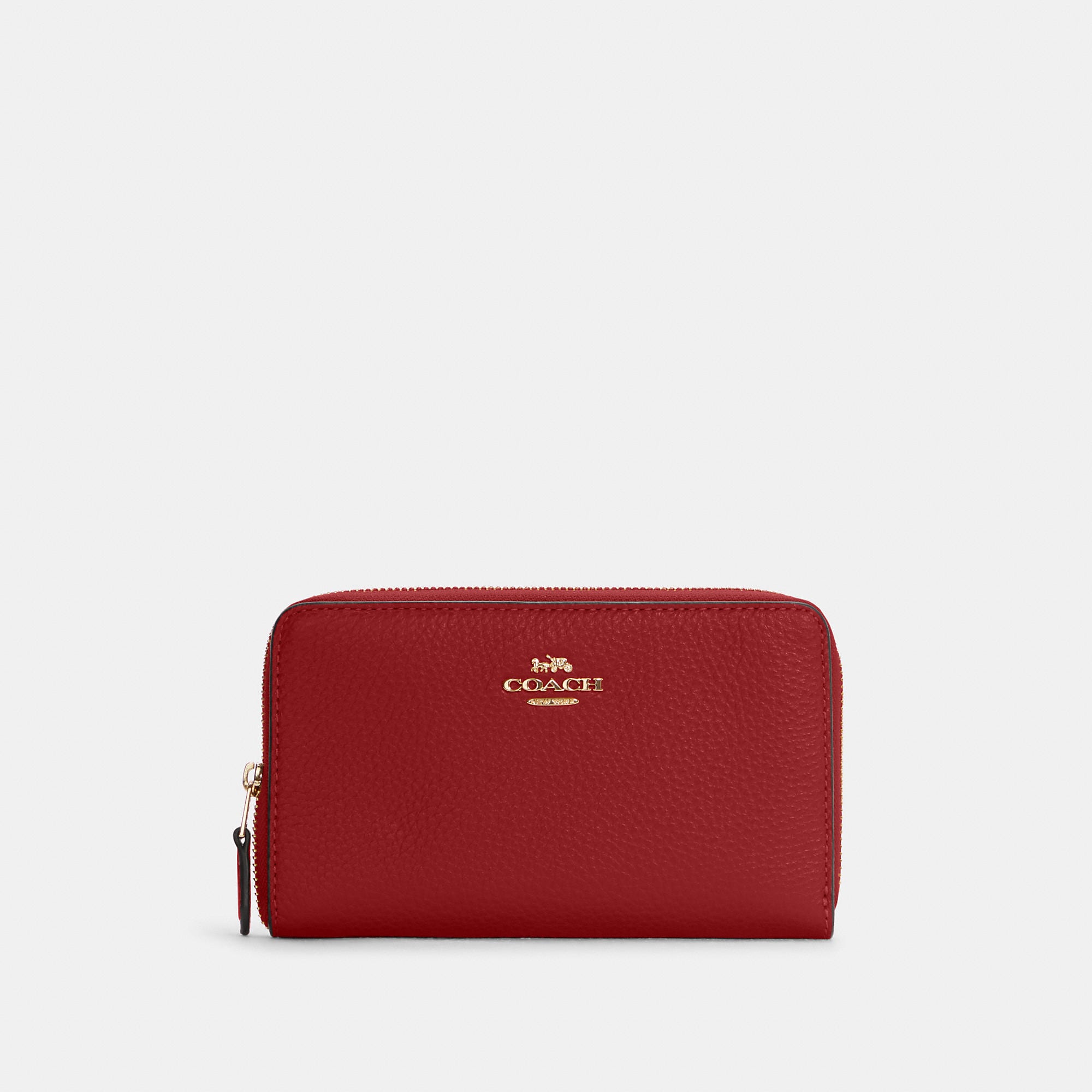 

Кошелек COACH Medium Id Zip Coach Outlet, цвет gold/1941 red