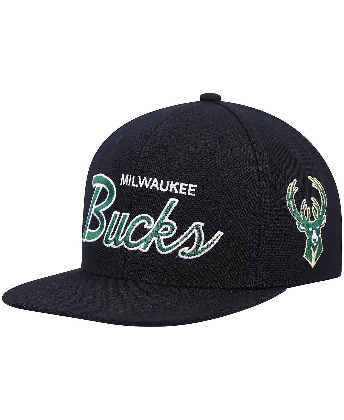 

Мужская черная кепка Milwaukee Bucks Classics Script 2.0 Snapback Mitchell & Ness