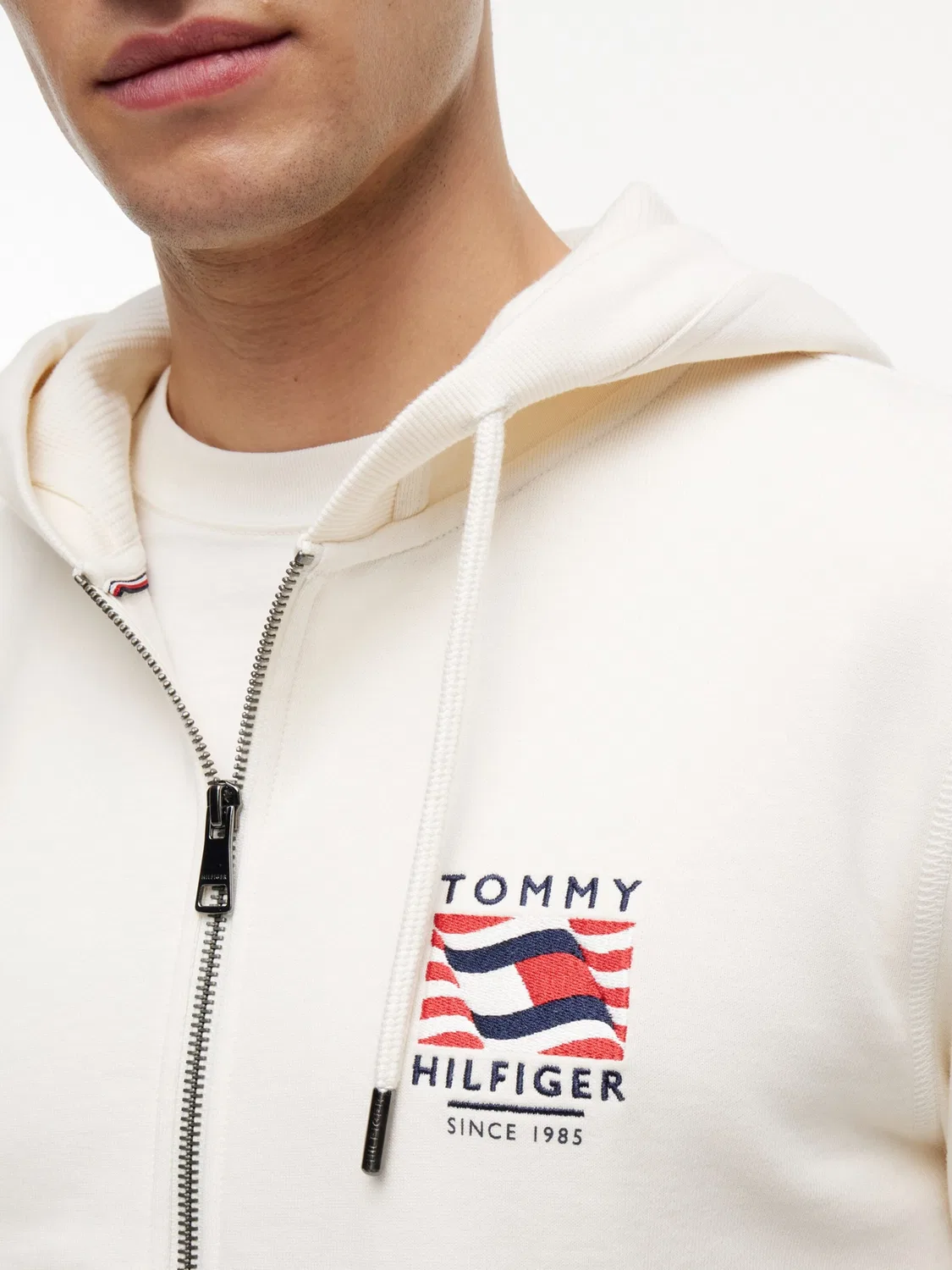 Толстовка на молнии Tommy Hilfiger, Ivory — фото 2