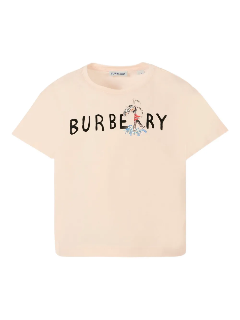 

Футболка с графичным принтом BURBERRY KIDS, розовый