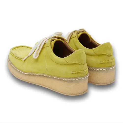 Унисекс кожаные мокасины NEGATIVE THREE Duck Boat Shoes лимонные — фото 4