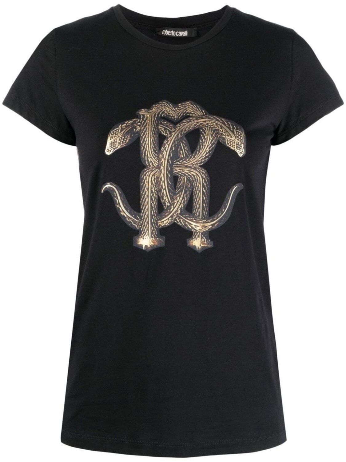 

Roberto Cavalli Mirror Snake-print T-shirt, черный