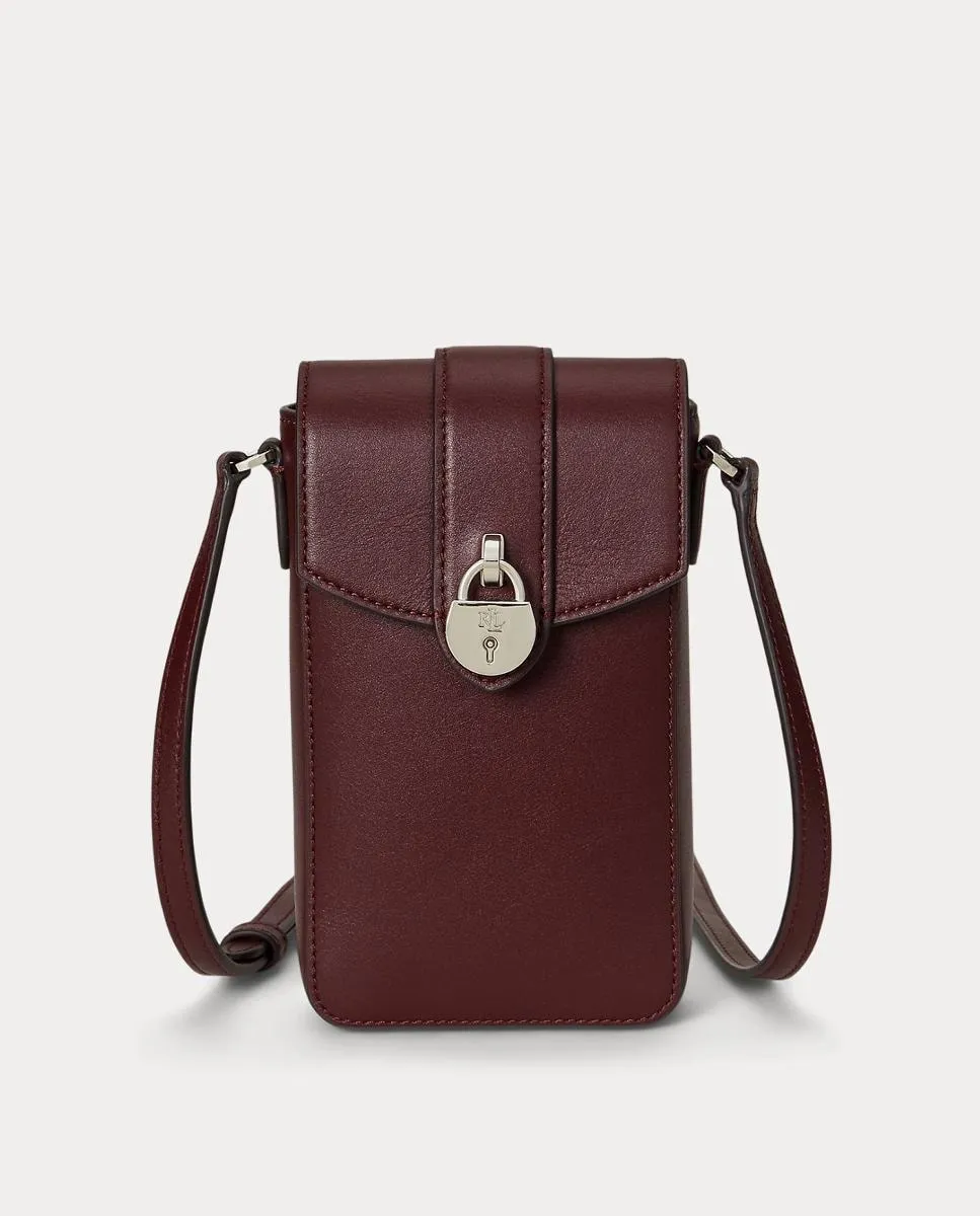 

Маленький кожаный кошелек Tanner Lauren Ralph Lauren, гранатовый