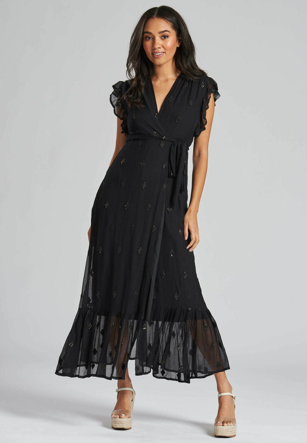 

Длинное платье SUMMER SEQUIN DETAIL WRAP South Beach, черный