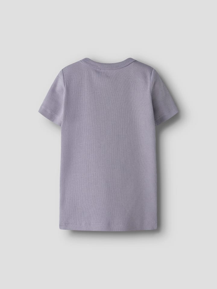 Name it Футболка NMFNAKAL S/S SLIM TOP лавандово-серого цвета — фото 2