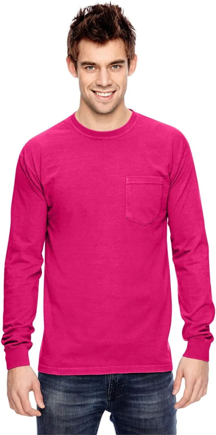 

Мужская футболка C4410 с длинным рукавом и карманом Comfort color