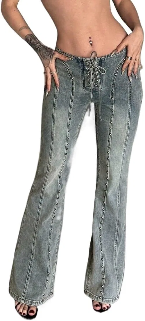 Джинсы женские, заниженная талия, Medium Wash