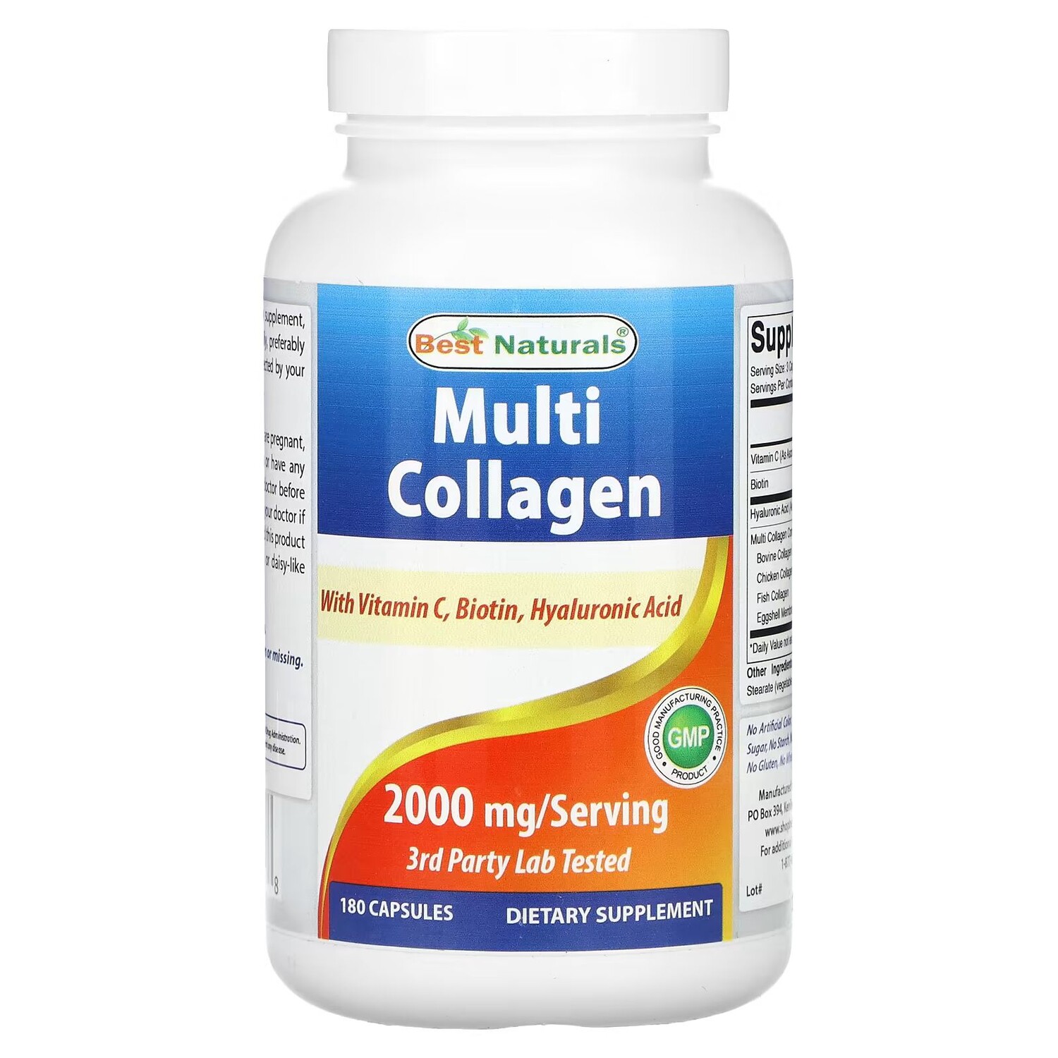 

Мультиколлаген, 2000 мг, 180 капсул (666 мг на капсулу) Best Naturals
